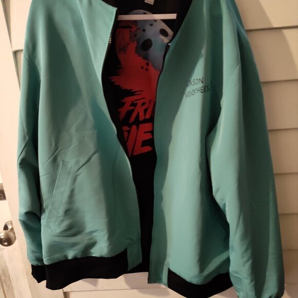Jason Voorhees Friday the 13th Camp Crystal Reversable Jacket Size 2X-3X - Picture 12 of 12